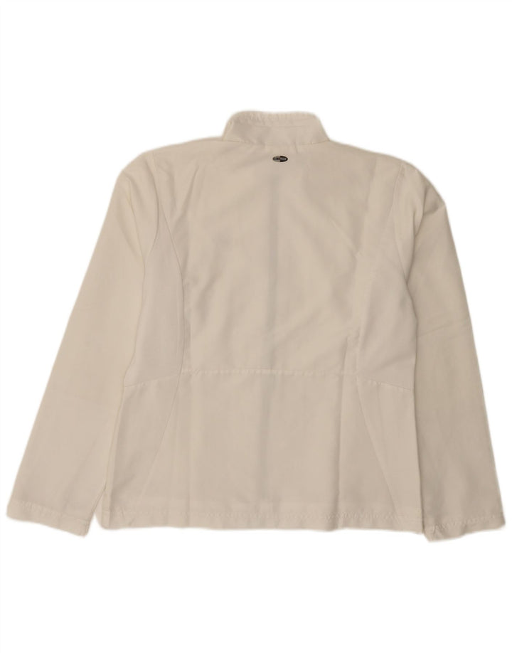 Giacca da tuta da donna Adidas UK 14 poliestere bianco medio