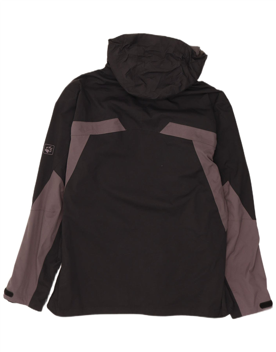 JACK WOLFSKIN Giacca antipioggia da uomo con cappuccio UK 36/38 Medium Nero Colourblock