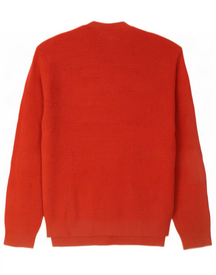 Maglione maglione girocollo da uomo Marks & Spencer grande poliestere arancione