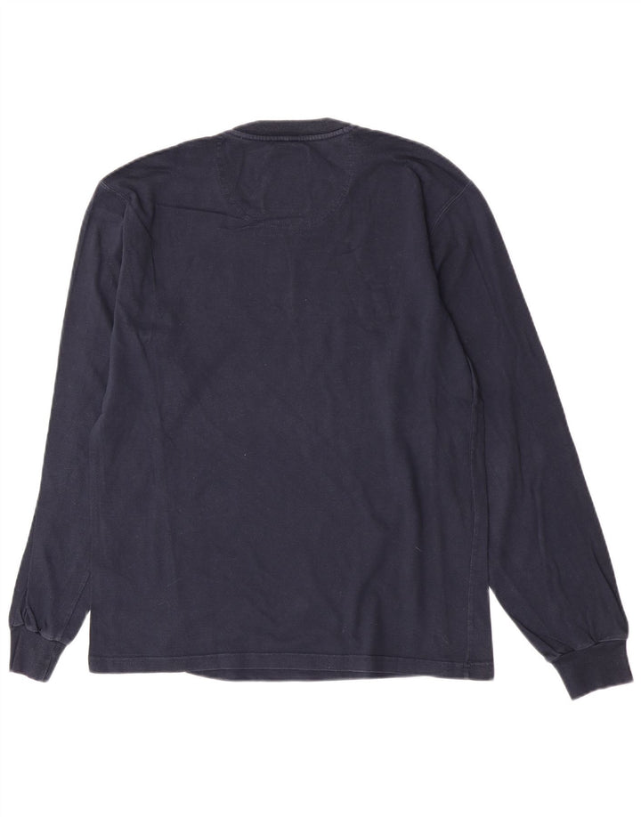 Champion Top grafico da uomo a maniche lunghe in cotone blu navy medio