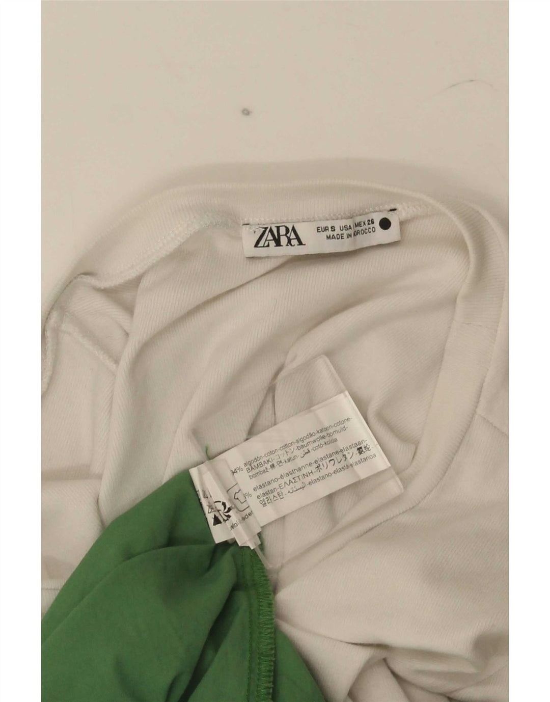 Vestito lungo da donna Zara UK 8 Small in cotone color block bianco