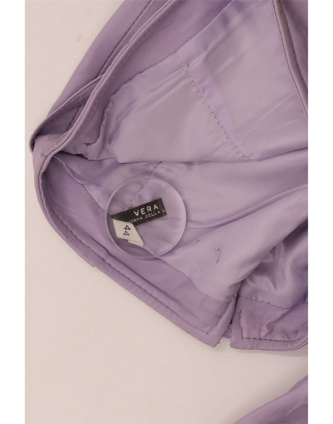 Pantaloni in pelle vintage da donna IT 44 medi W28 L32 Pelle viola