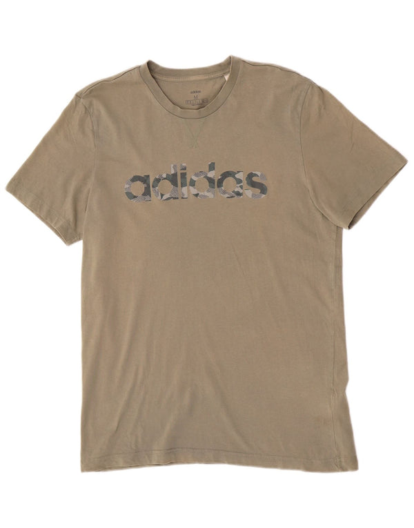 T-shirt grafica da uomo Adidas Top in cotone kaki medio