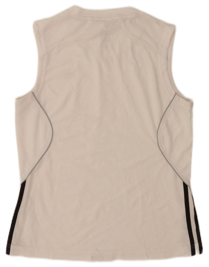 Canottiera Adidas da donna UK 10 piccola bianca in poliestere