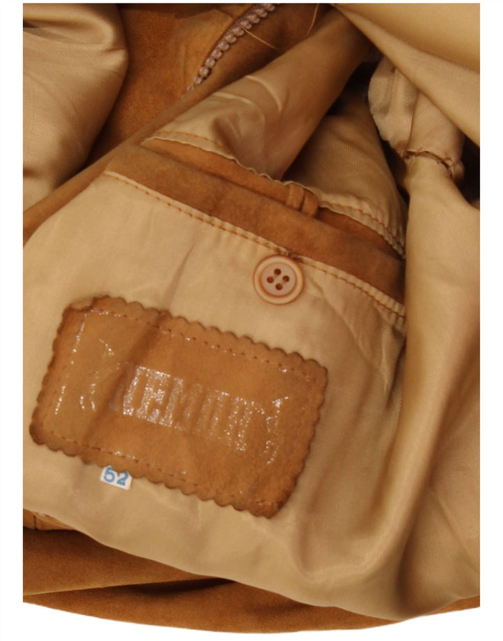 Giubbotto bomber vintage in pelle scamosciata da uomo IT 52 XL Beige