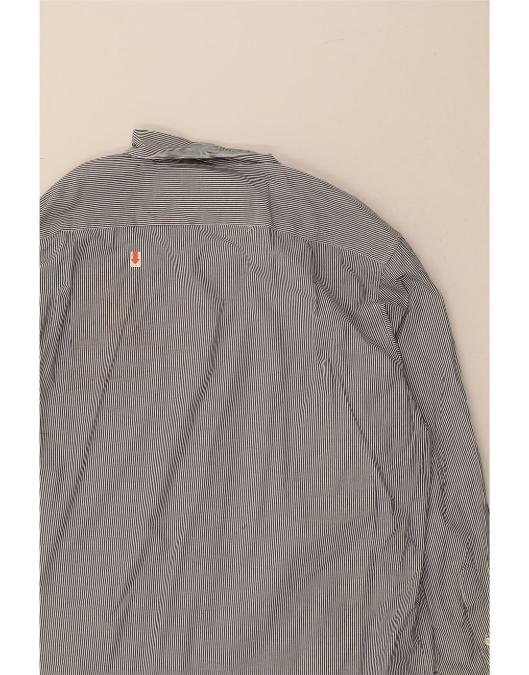 IZOD Mens Shirt Large Grey Striped Cotton Vintage Izod and Second-Hand Izod from Messina Hembry 