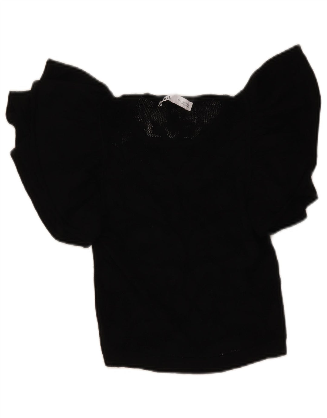 Top corto in maglia Zara da donna, taglia UK 8, piccolo, nero