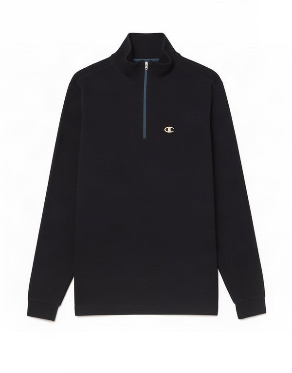 Maglione in pile da uomo Champion con zip e collo, piccolo, in poliestere blu navy