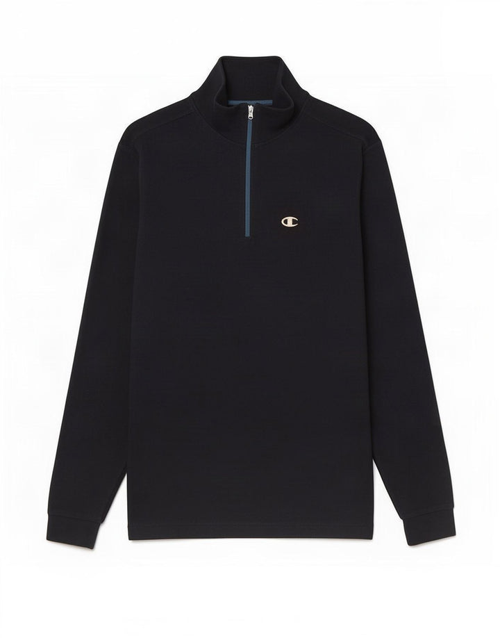 Maglione in pile da uomo Champion con zip e collo, piccolo, in poliestere blu navy