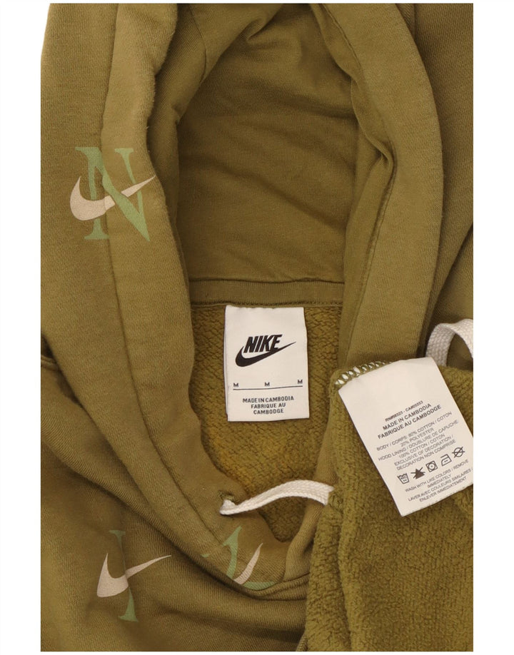 Felpa con cappuccio grafica Nike da uomo in cotone kaki medio