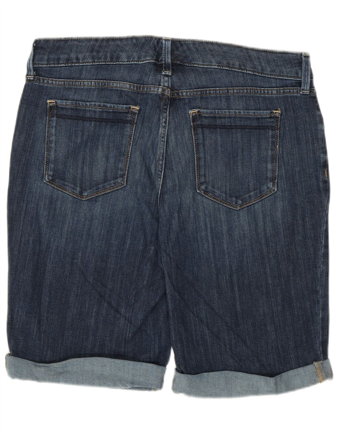 Pantaloncini di jeans leggermente curvy da donna EDDIE BAUER US 10 Large W32 Blu
