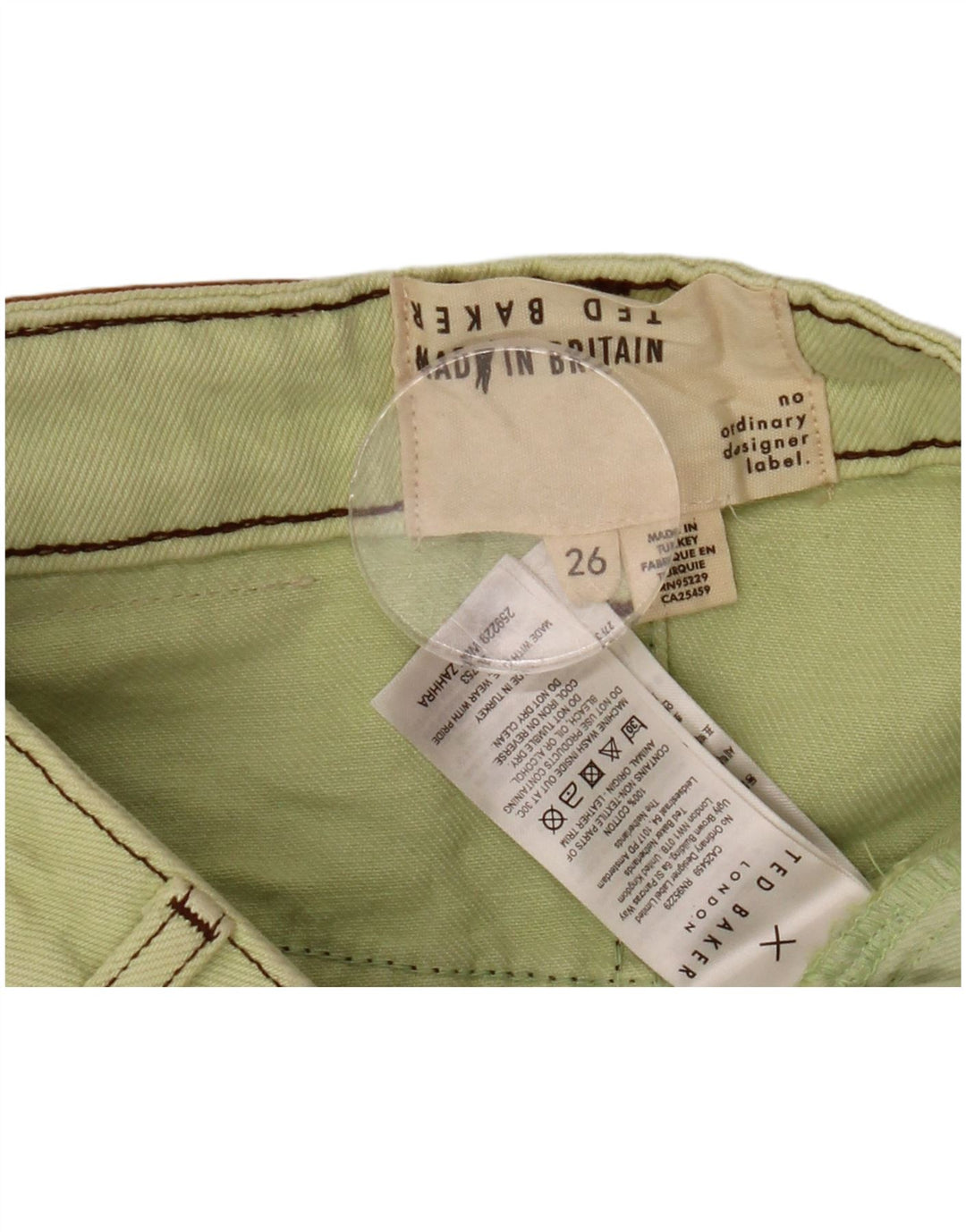 Jeans slim da donna TED BAKER W26 L29 cotone verde