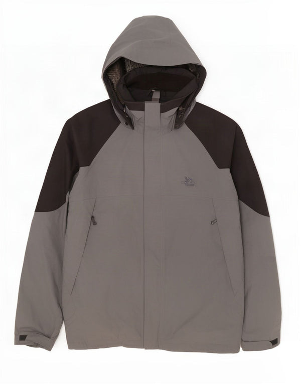 SALEWA Giacca antipioggia da uomo con cappuccio UK 44 XL Grigio Colourblock