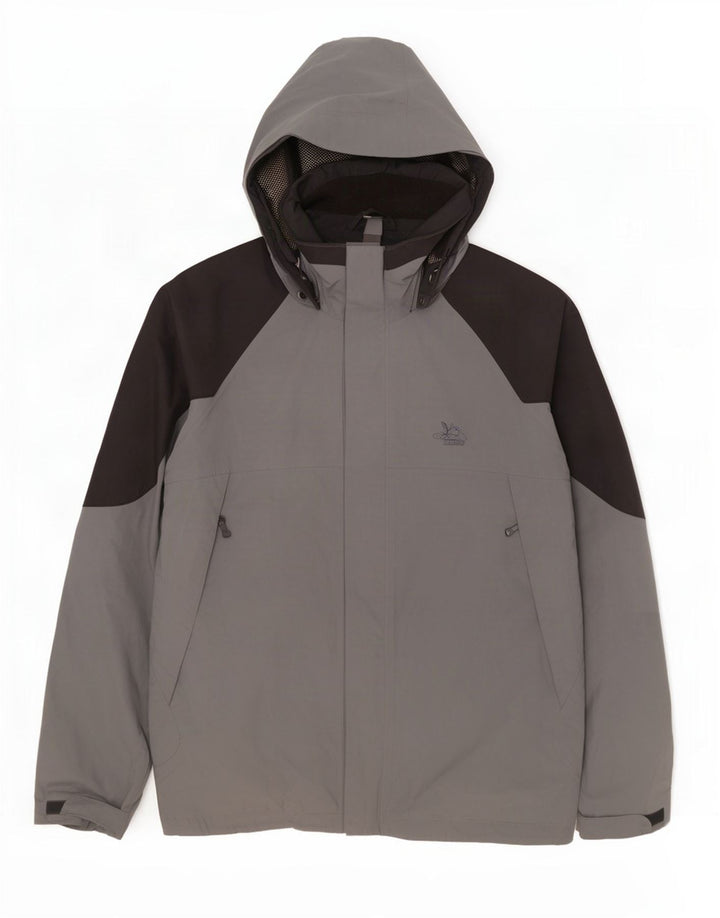 SALEWA Giacca antipioggia da uomo con cappuccio UK 44 XL Grigio Colourblock