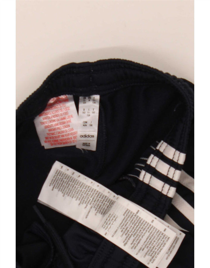 Pantaloni della tuta da ragazzo Adidas 11-12 anni in poliestere blu navy