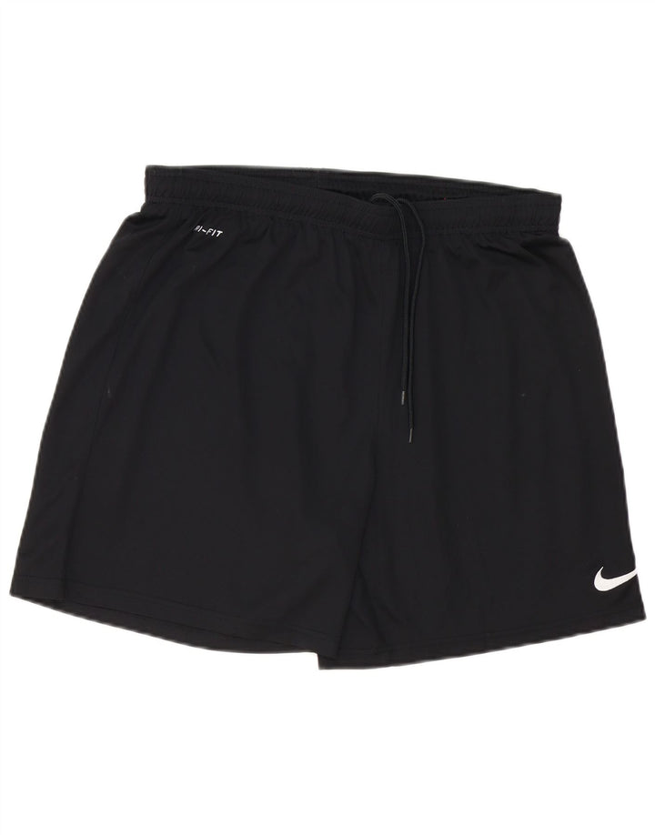 Pantaloncini sportivi Nike Dri Fit da uomo, grandi, in poliestere nero