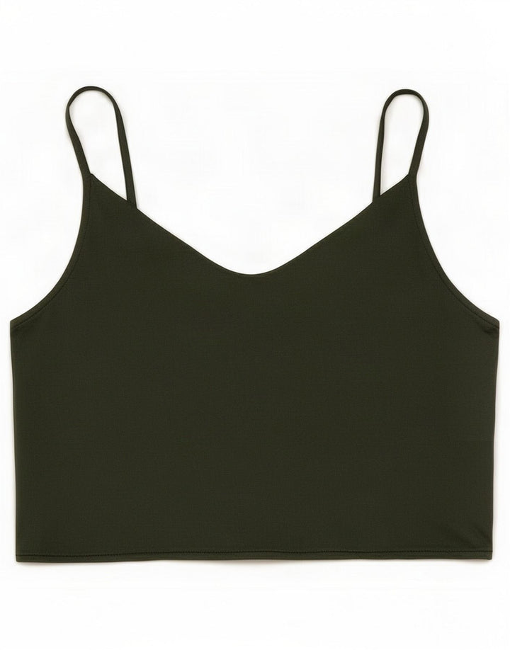 Zara Canottiera corta da donna UK 10 Small Verde