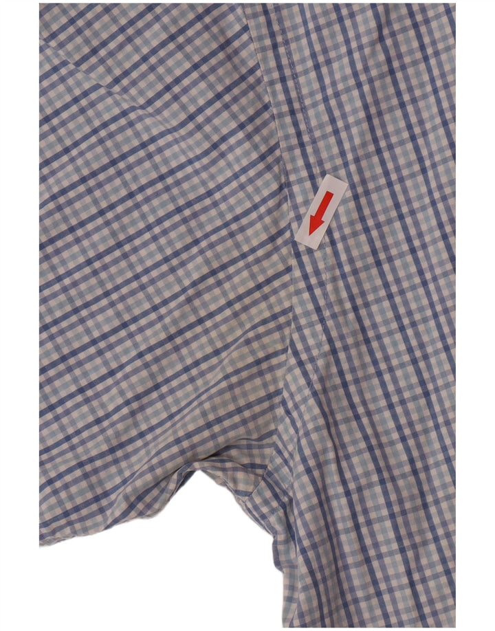 Camicia a maniche corte da uomo Izod XL in cotone a quadri blu