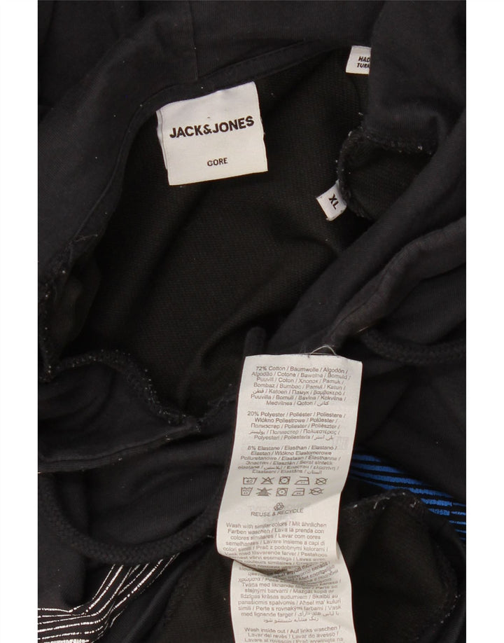 JACK & JONES Felpa con cappuccio grafica da uomo XL in cotone nero