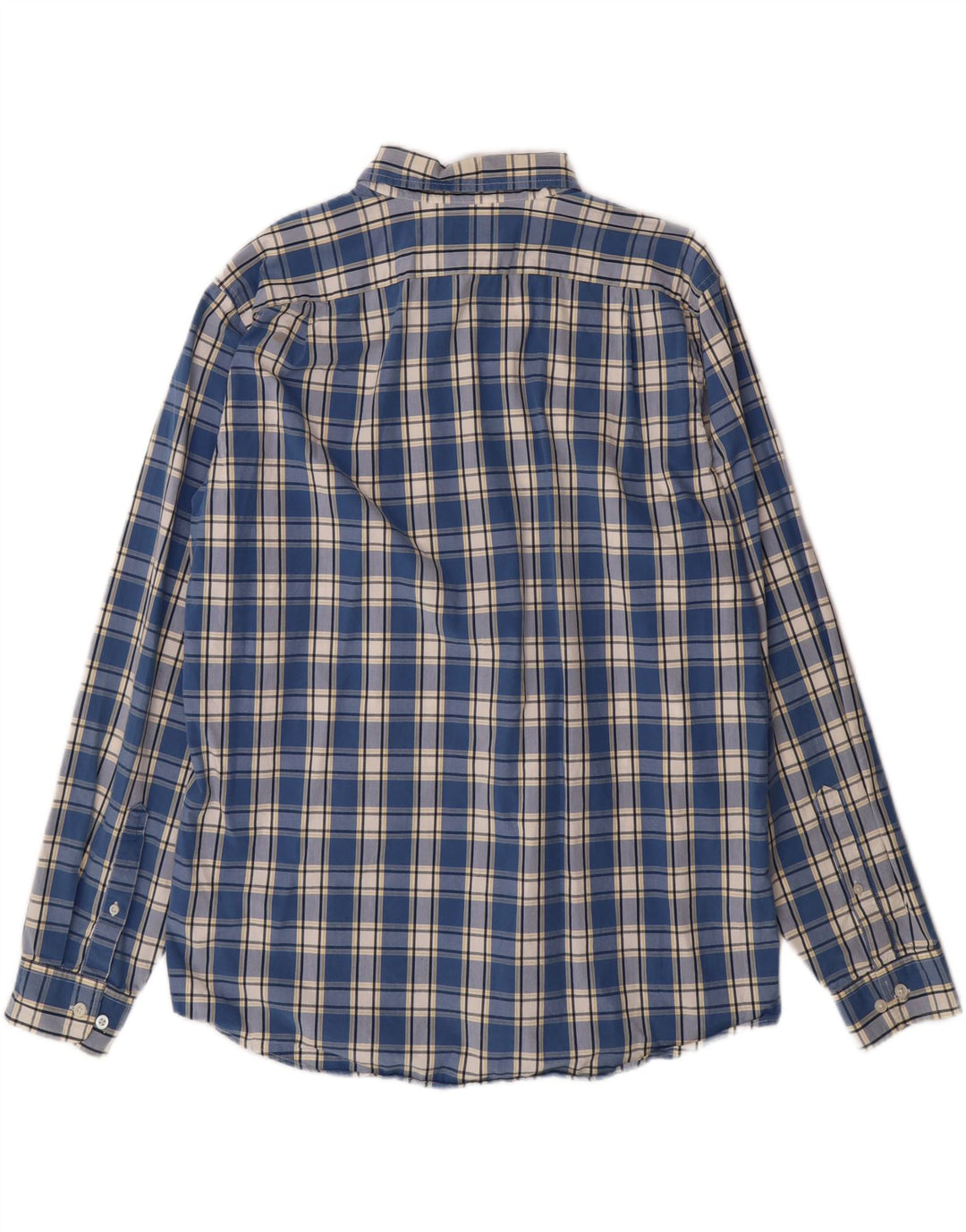 EDDIE BAUER Mens Seattle Classic Fit Shirt Large Blue Check Cotton
