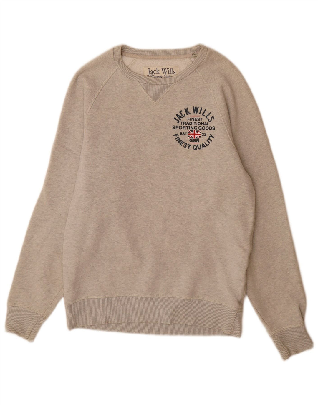 Felpa grafica da uomo Jack Wills Maglione piccolo cotone chiazzato grigio