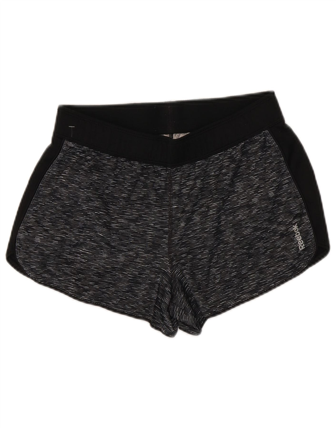 Pantaloncini sportivi REEBOK da donna UK 10 piccoli in poliestere screziato grigio