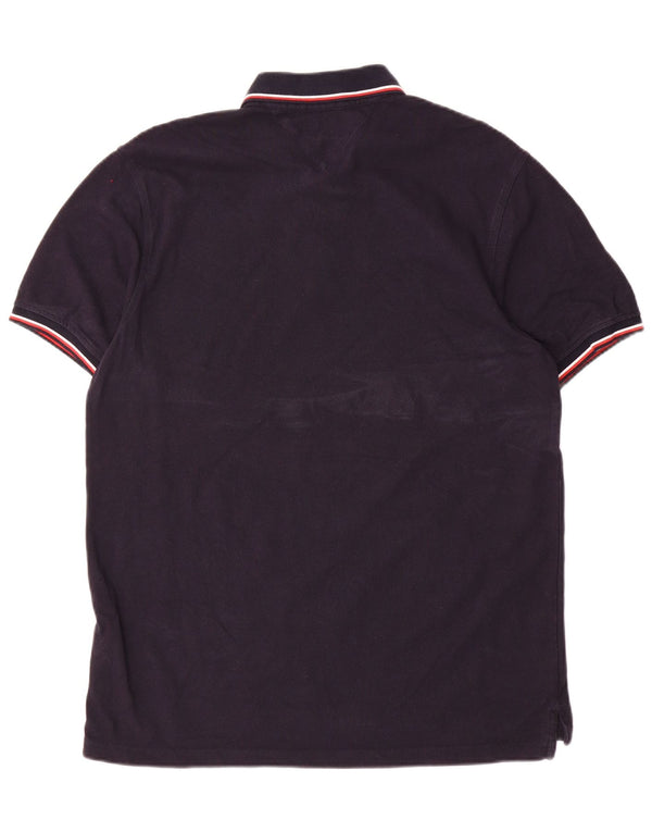 Polo slim fit da uomo Tommy Hilfiger 2XL cotone a righe blu navy