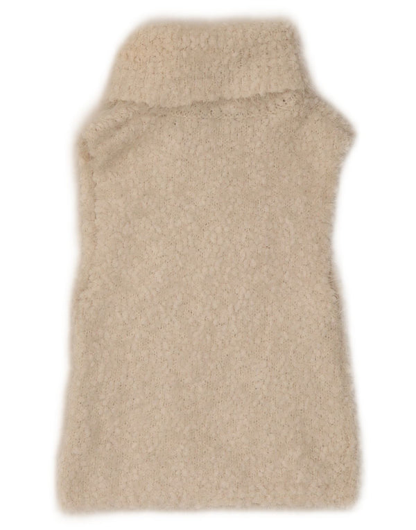 Canotta corta da donna Zara UK 8 piccola in poliestere bianco sporco
