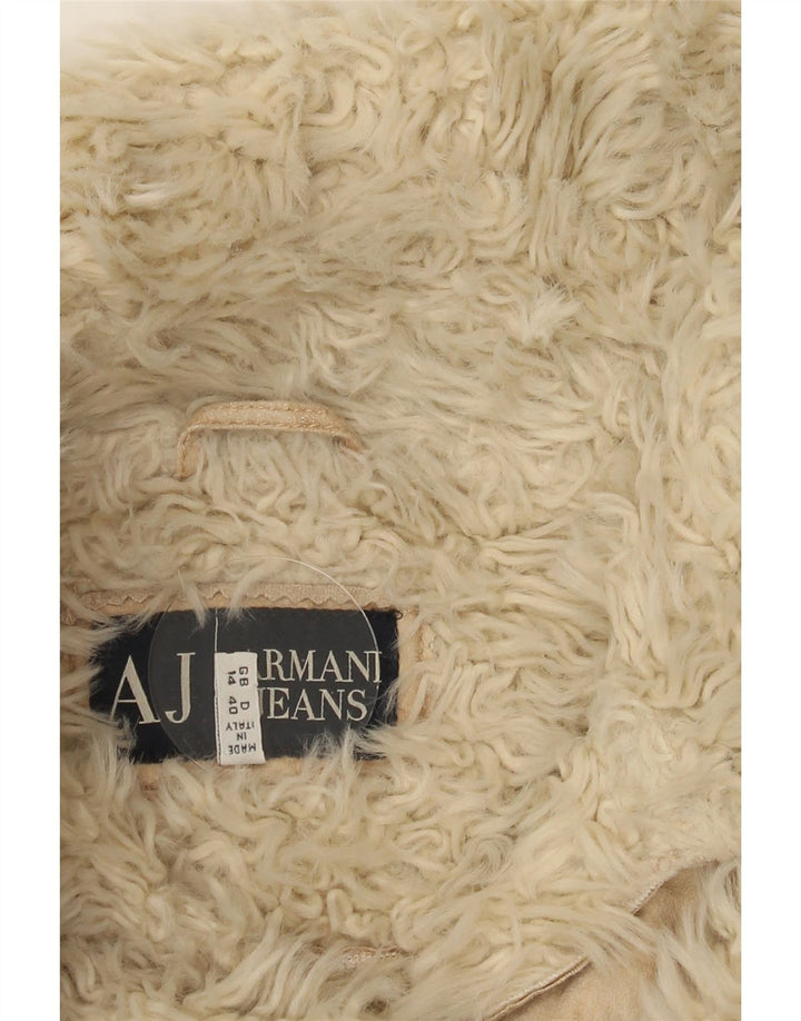 Giacca corta Sherpa da donna Armani Jeans IT 44 Acrilico tie-dye beige medio