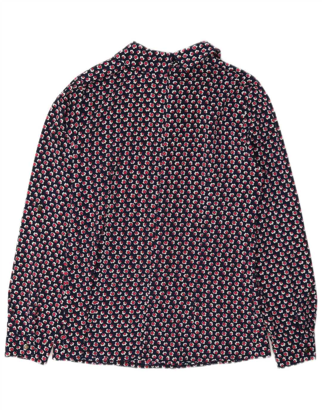 Camicetta vintage da donna con motivo astratto Top IT 40 piccolo blu navy