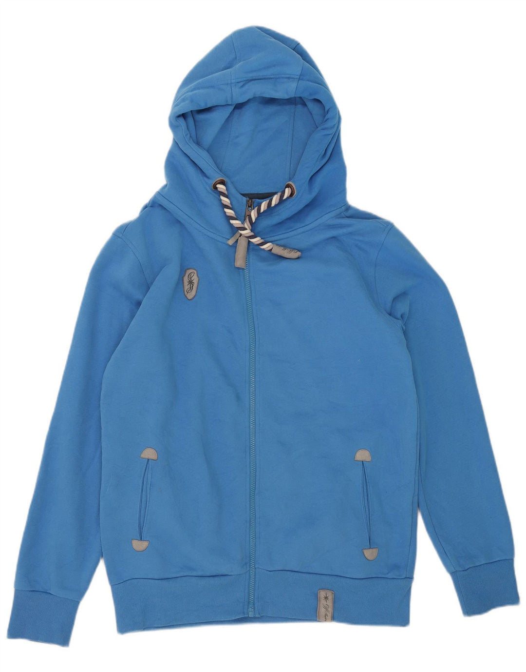 Maglione con cappuccio e zip da uomo OFFSHORE in cotone blu medio