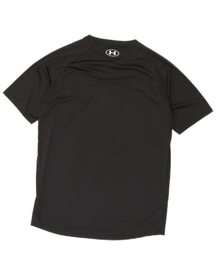 T-shirt grafica da uomo Under Armour Top in poliestere nero medio