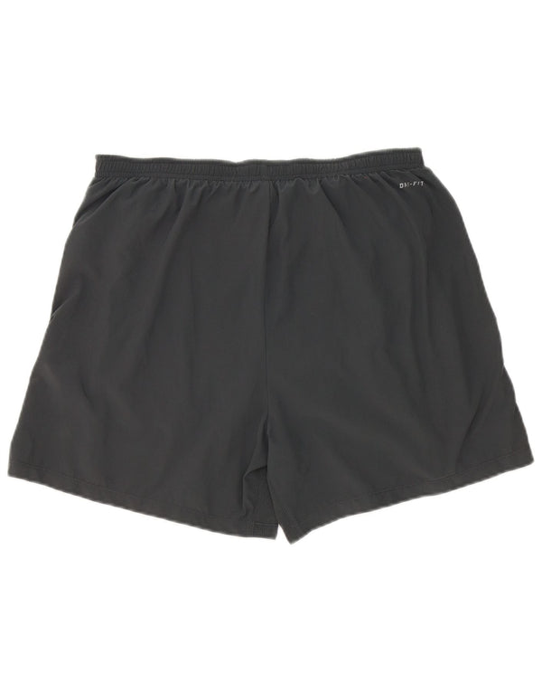 Pantaloncini sportivi Nike Dri Fit da uomo in poliestere color block grigio medio