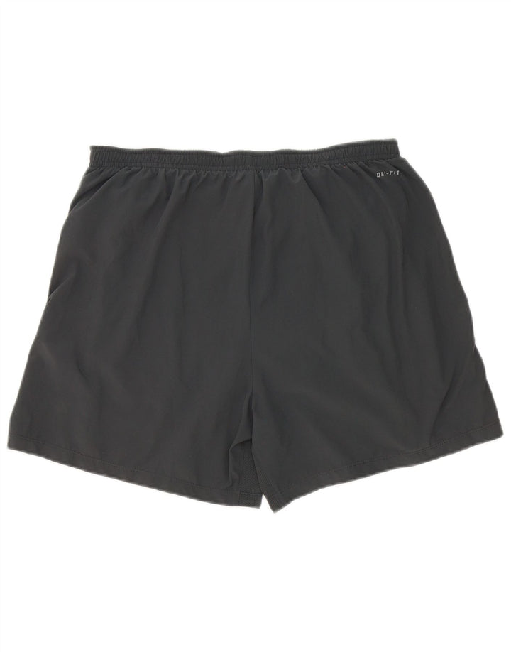 Pantaloncini sportivi Nike Dri Fit da uomo in poliestere color block grigio medio
