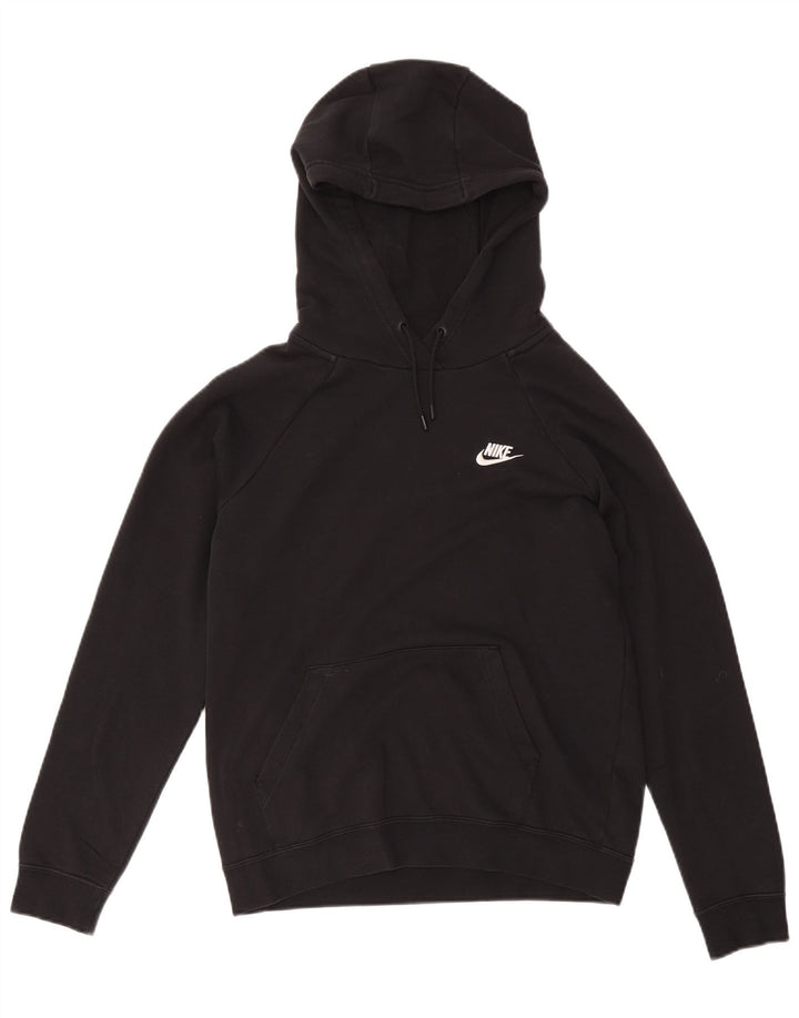Maglia con cappuccio da donna Nike UK 14 cotone nero medio