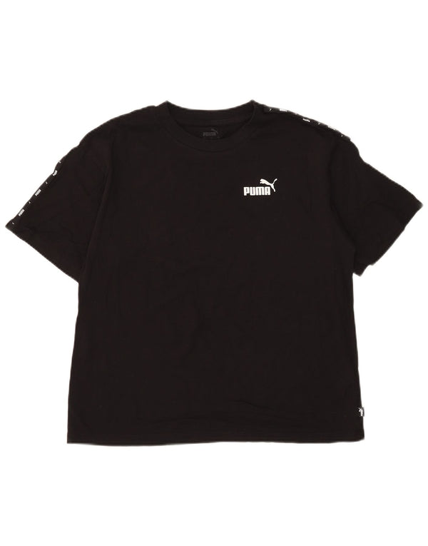 T-shirt grafica corta da donna Puma UK 14 cotone medio nero