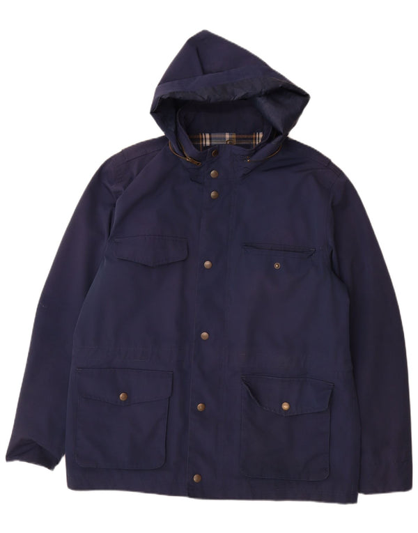 Giacca da uomo con cappuccio Fat Face UK 40 Large in poliestere blu navy
