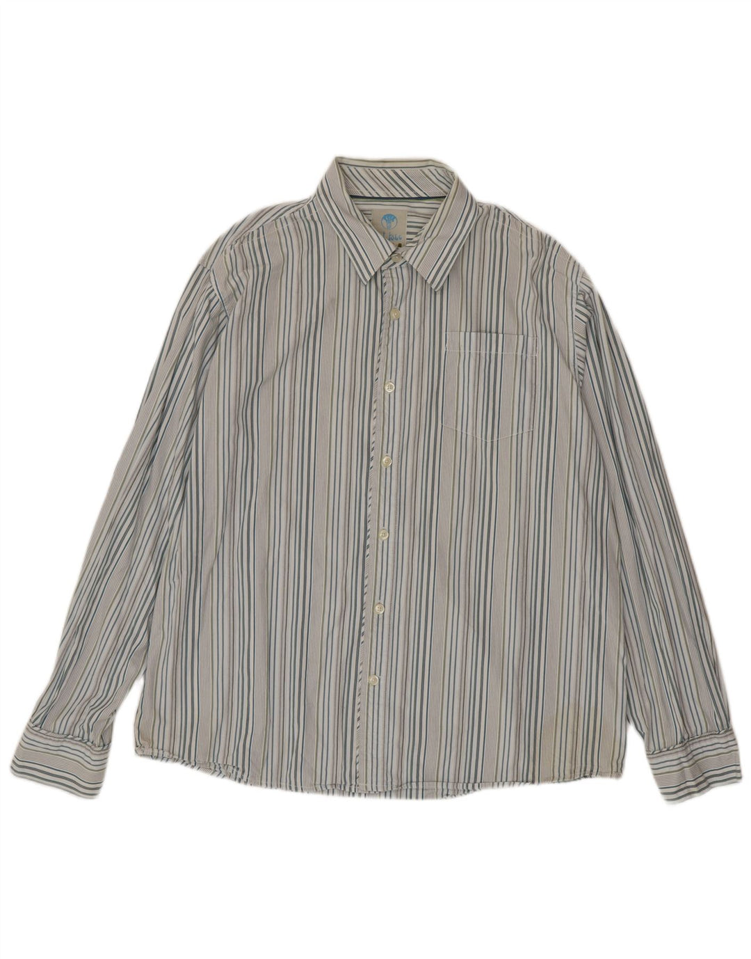 Camicia da uomo Fat Face XL in cotone a righe multicolore