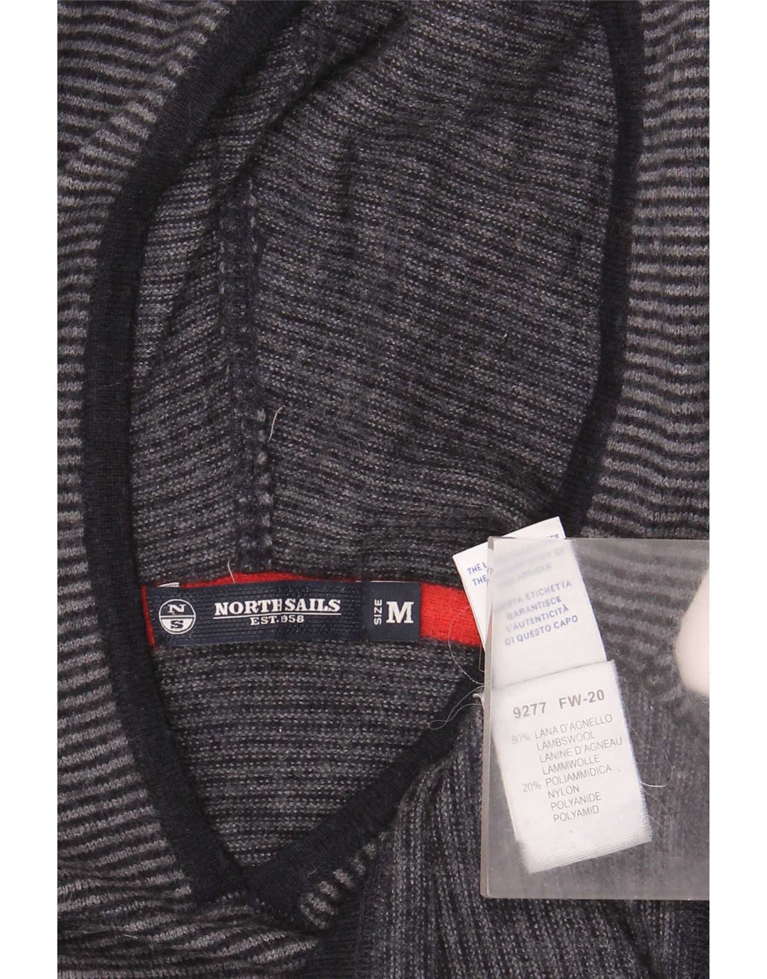 Maglione con cappuccio da donna North Sails UK 12 Lana a righe grigio medio