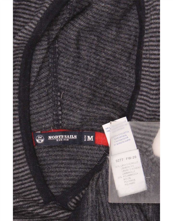 Maglione con cappuccio da donna North Sails UK 12 Lana a righe grigio medio