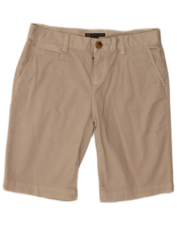 Pantaloncini chino a vita bassa da donna Armani Exchange US 0 XS W30 cotone beige
