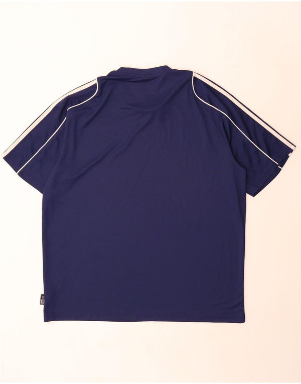 T-shirt Adidas Climalite da uomo Top XL in poliestere blu navy