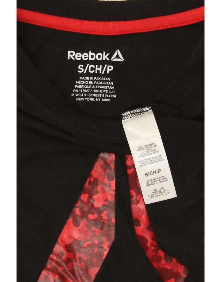T-shirt grafica da uomo Reebok Top Small in cotone nero