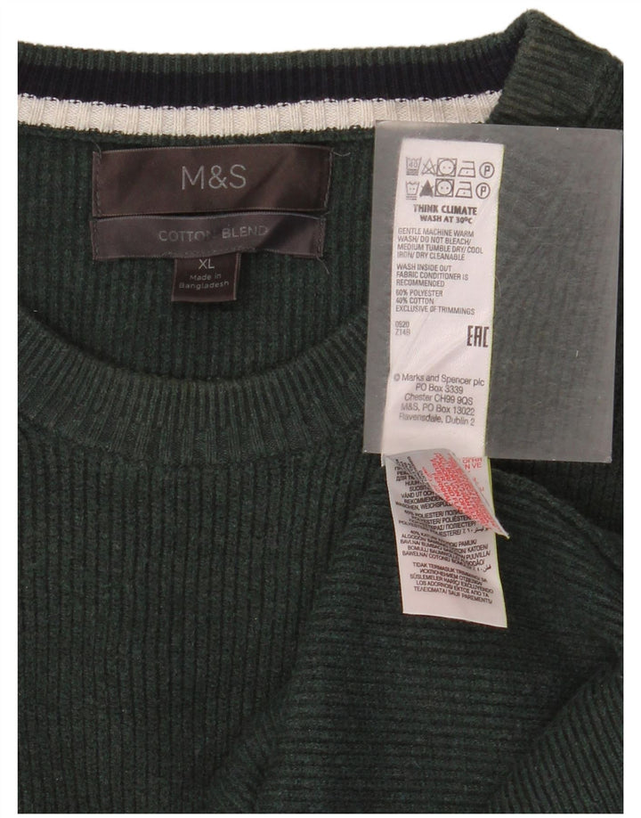 Maglione maglione girocollo da uomo Marks & Spencer XL verde poliestere