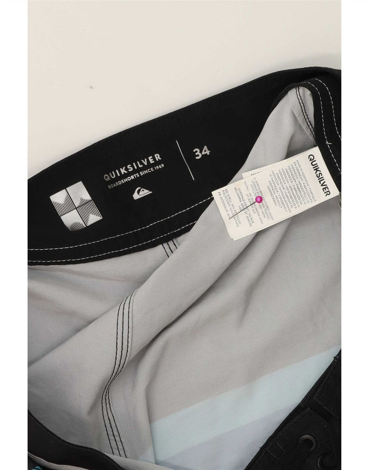 Quiksilver Pantaloncini da bagno grafici da uomo di grandi dimensioni a righe multicolori