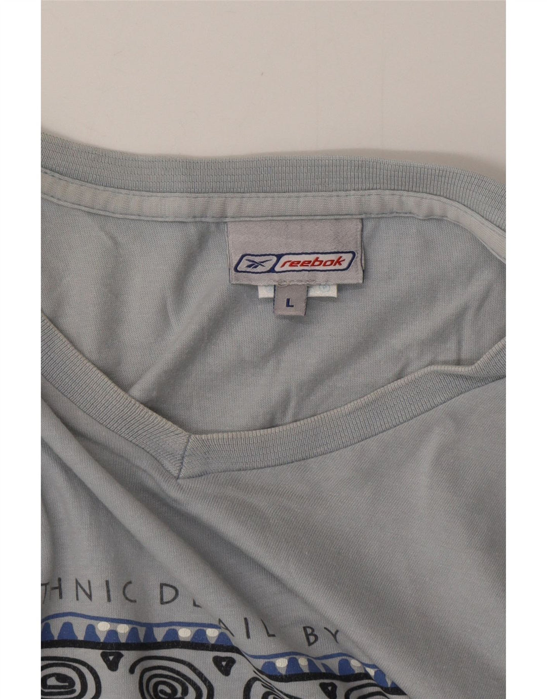 T-shirt grafica da uomo REEBOK Top grande in cotone blu