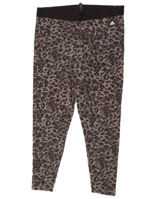 Leggings Adidas da donna UK 20 2XL grigio stampa animalier
