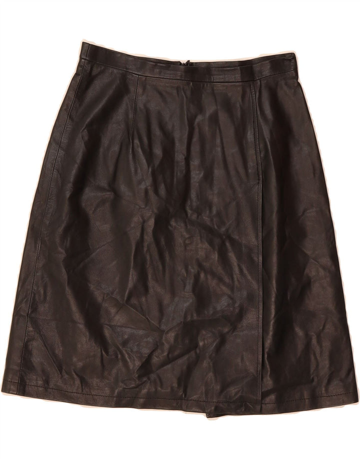 SCOUT Womens Leather Skirt W26 Small  Black Vintage Scout and Second-Hand Scout from Messina Hembry 