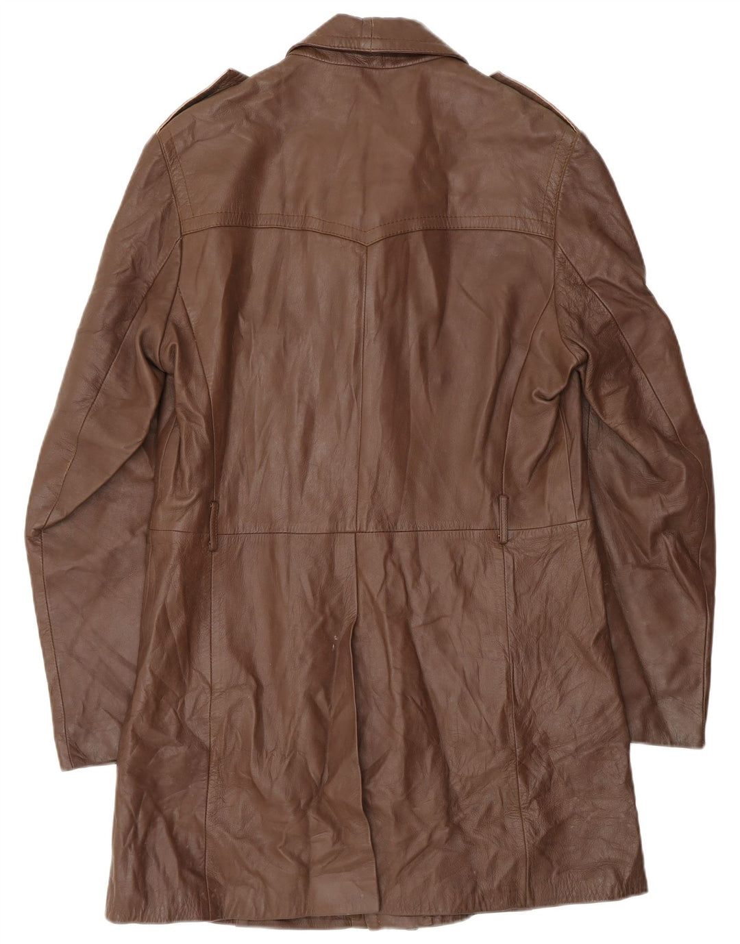 Cappotto in pelle militare da uomo Camox IT 50 grande in pelle marrone