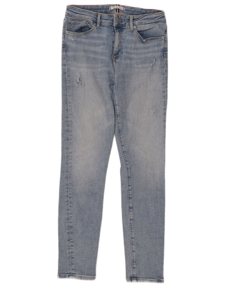 Jeans slim invecchiati da donna Tommy Hilfiger W28 L27 cotone blu